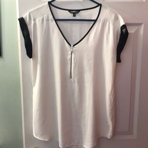 Express front zip work shirt